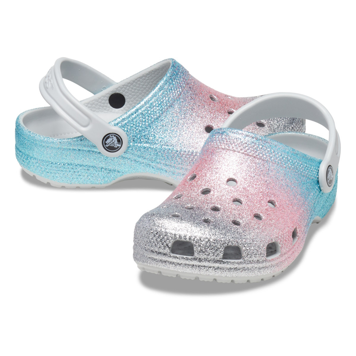 Saboti Crocs Classic Glitter Clog Kids Alb - Shimmer/Multi​ - 3 | YEO