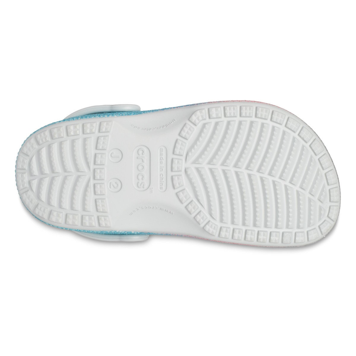 Saboti Crocs Classic Glitter Clog Kids Alb - Shimmer/Multi​
