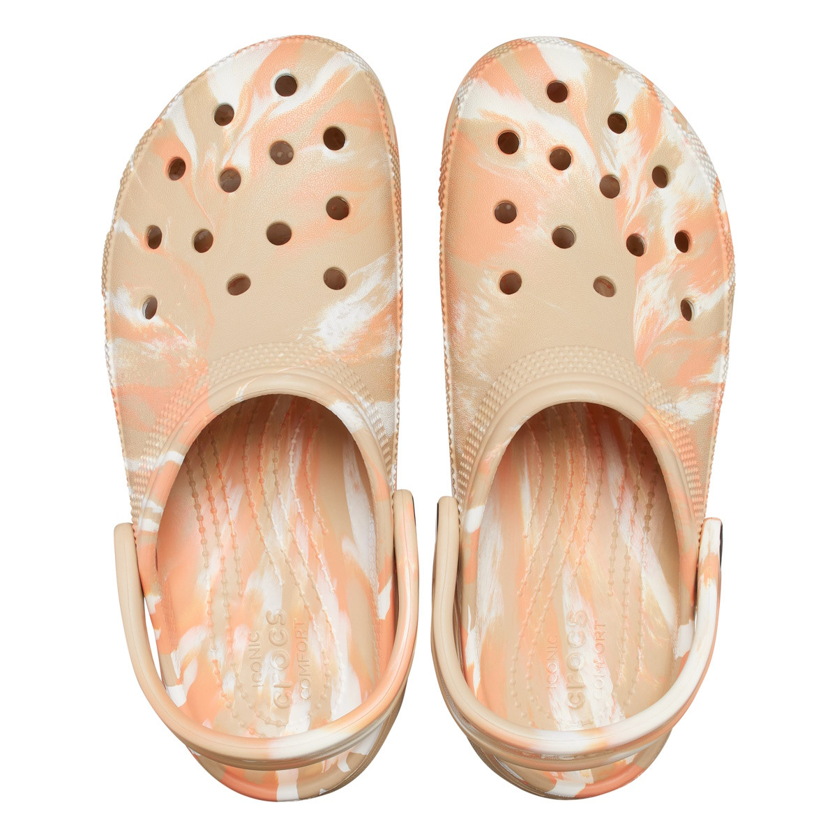 Saboți Crocs Women\'s Classic Platform Marbled Clog Maro - Chai/Multi - 4 | YEO