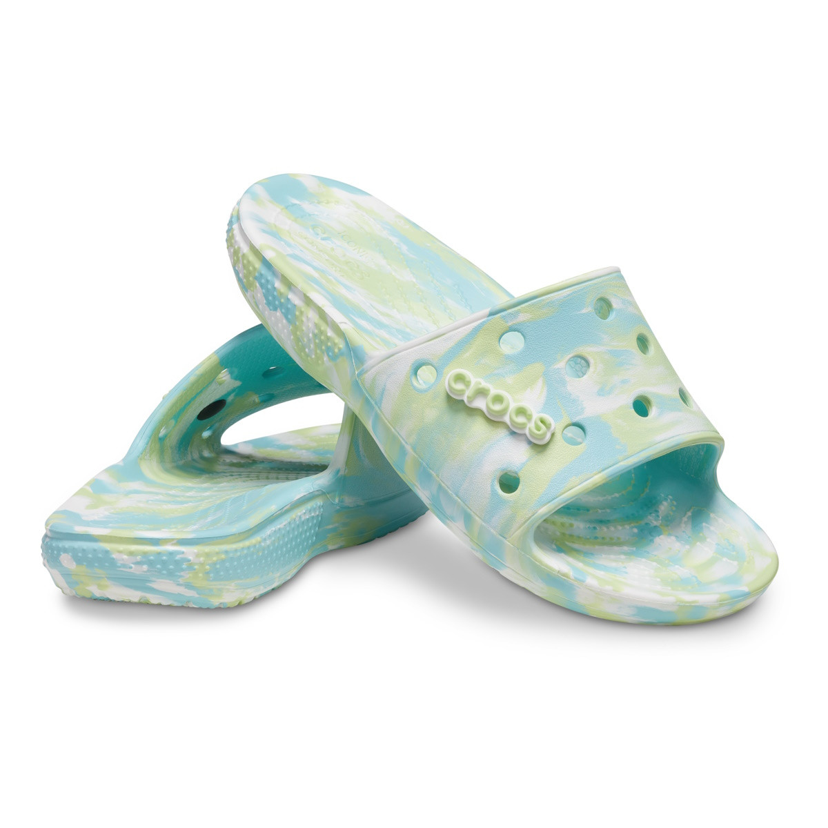 Papuci Classic Crocs Marbled Slide Albastru - Pure Water/Multi - 3 | YEO
