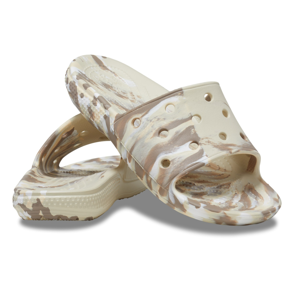 Papuci Classic Crocs Marbled Slide Bej - Bone/Multi - 3 | YEO