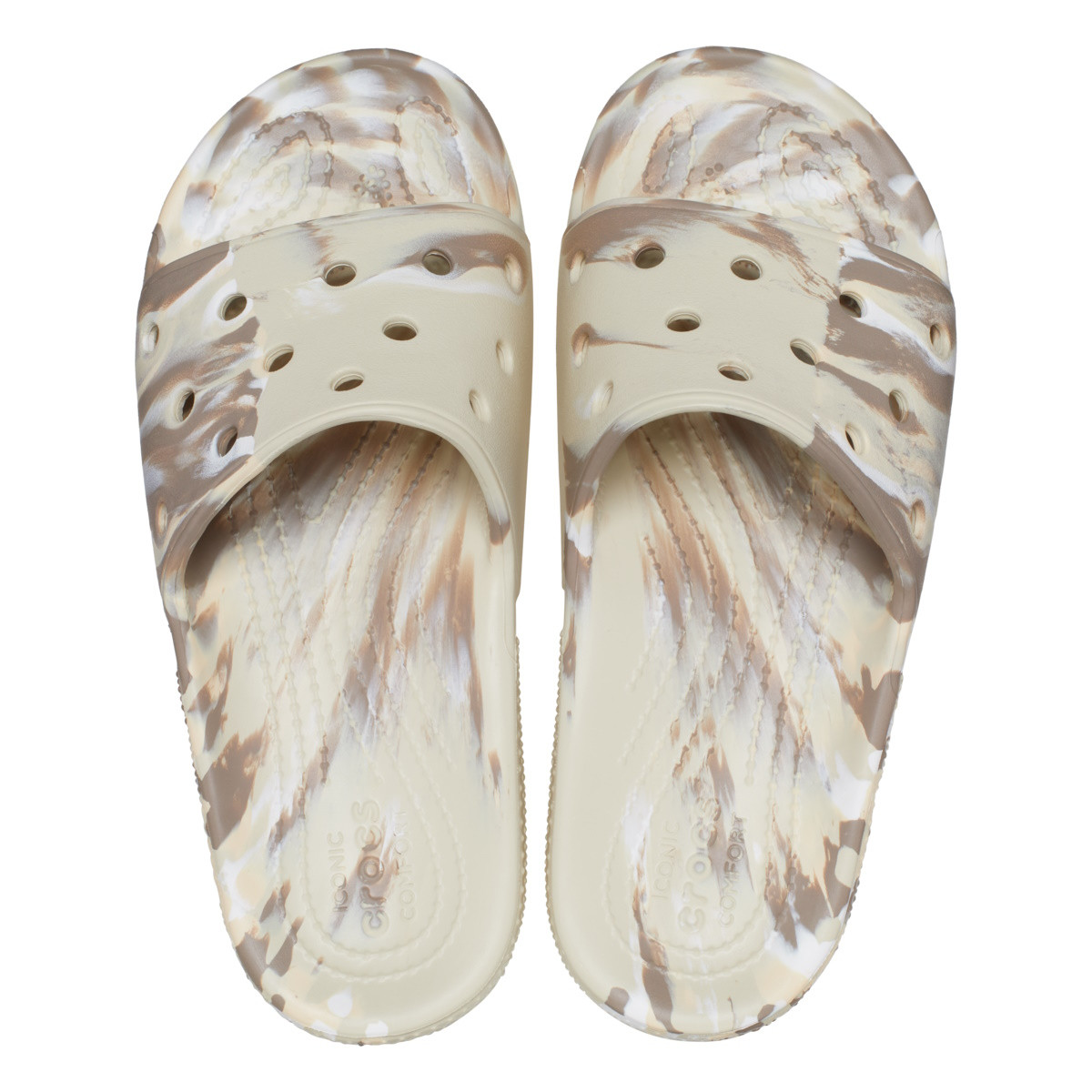 Papuci Classic Crocs Marbled Slide Bej - Bone/Multi - 4 | YEO