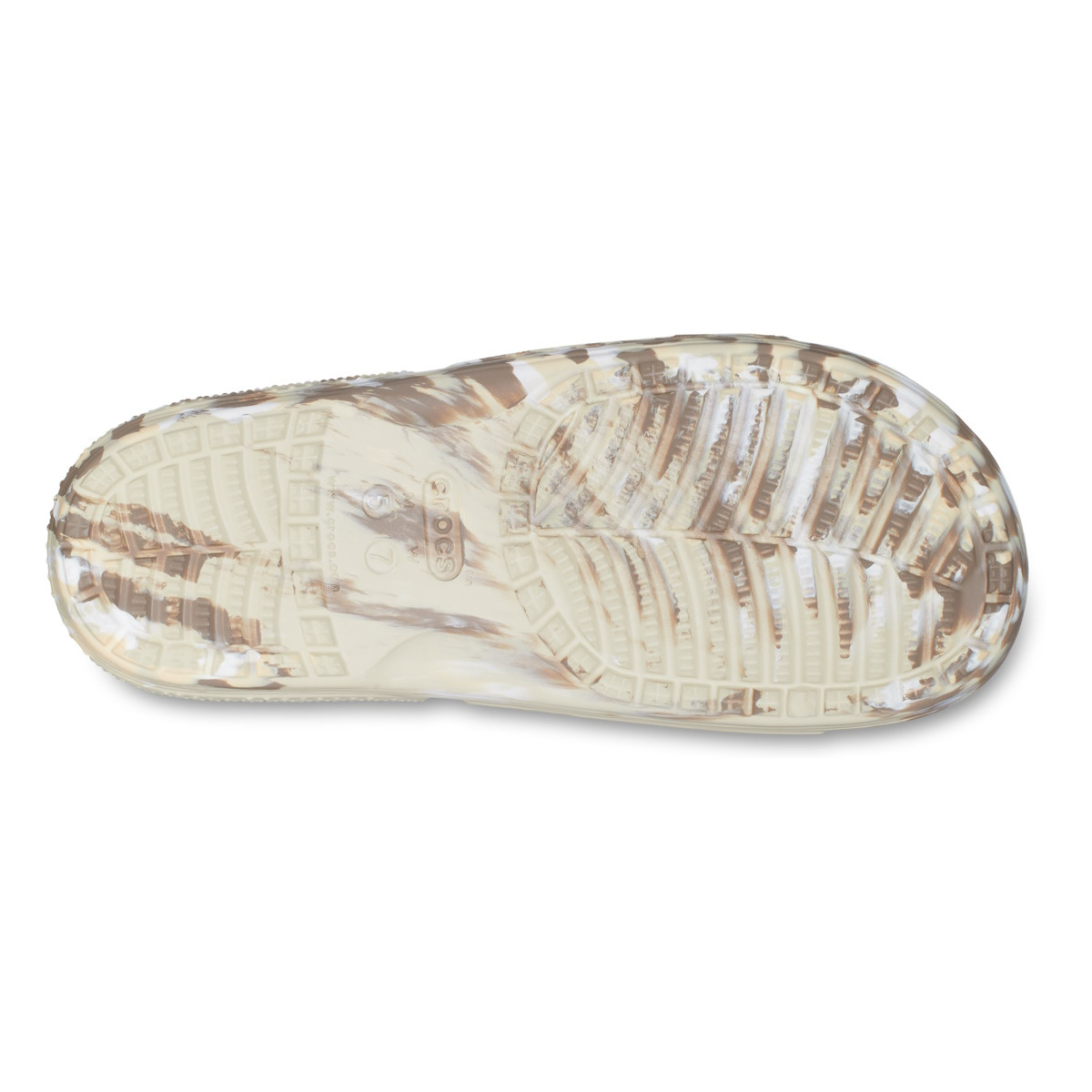 Papuci Classic Crocs Marbled Slide Bej - Bone/Multi