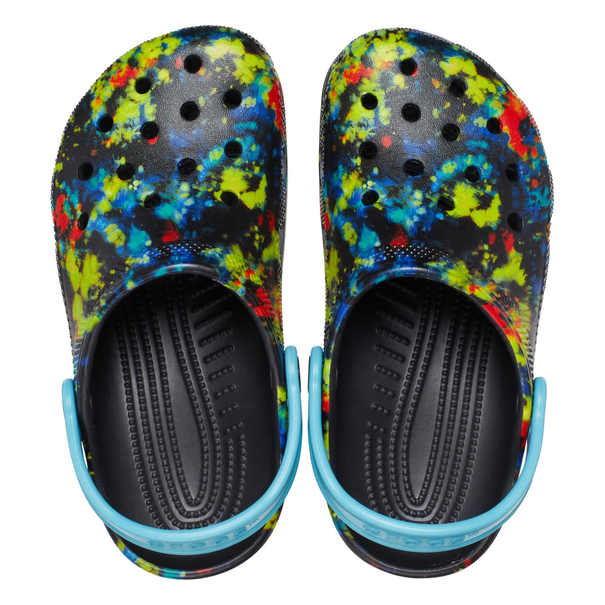 Saboți Crocs Kids\' Classic Tie-Dye Graphic New Clog Multicolor - Turq Tonic/Multi - 4 | YEO