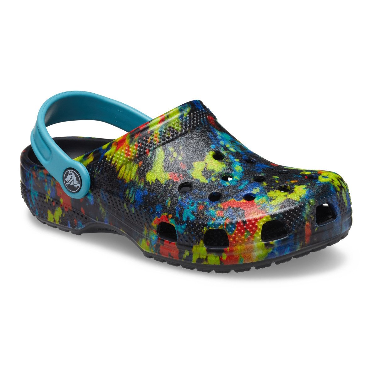 Saboți Crocs Kids\' Classic Tie-Dye Graphic New Clog Multicolor - Turq Tonic/Multi - 1 | YEO