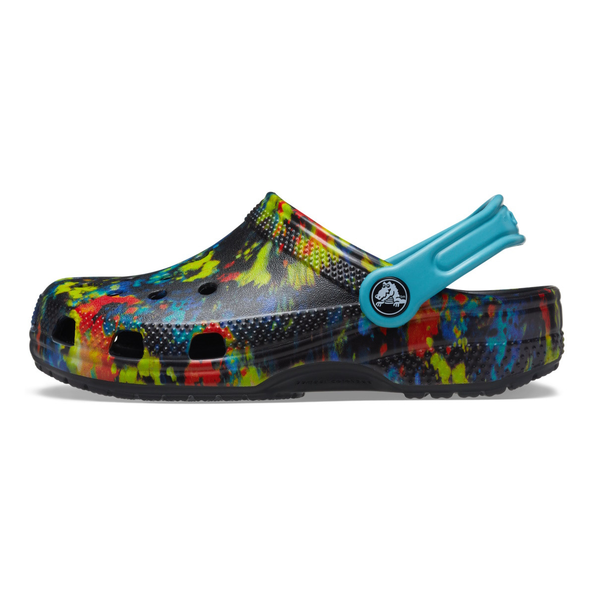Saboți Crocs Kids\' Classic Tie-Dye Graphic New Clog Multicolor - Turq Tonic/Multi - 2 | YEO