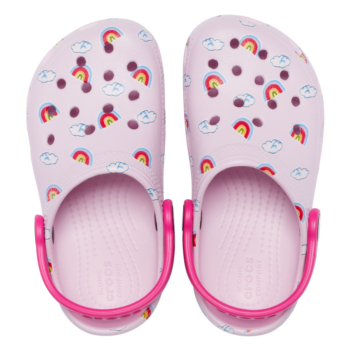 Saboti Crocs Toddler Classic Printed Clog Roz - Ballerina Pink - 4 | YEO