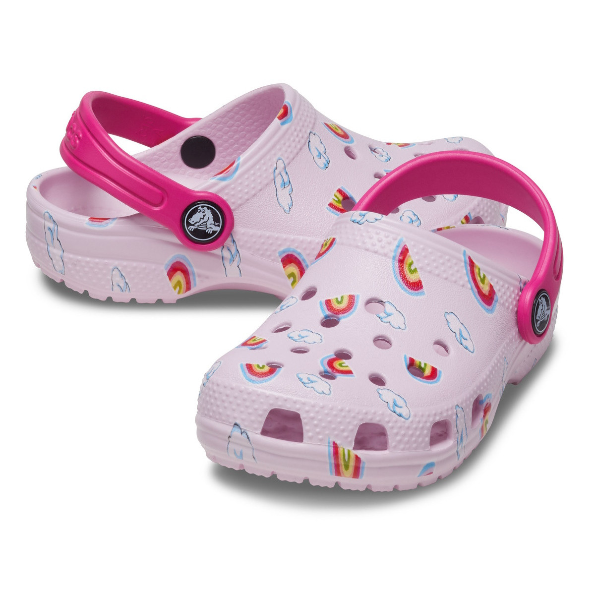 Saboti Crocs Toddler Classic Printed Clog Roz - Ballerina Pink - 3 | YEO