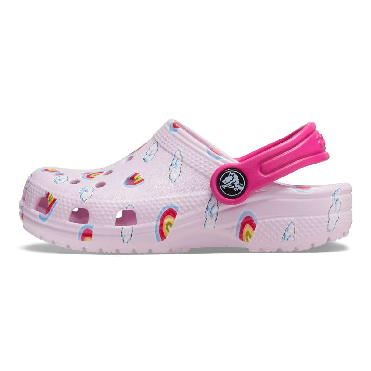 Saboti Crocs Toddler Classic Printed Clog Roz - Ballerina Pink - 2 | YEO