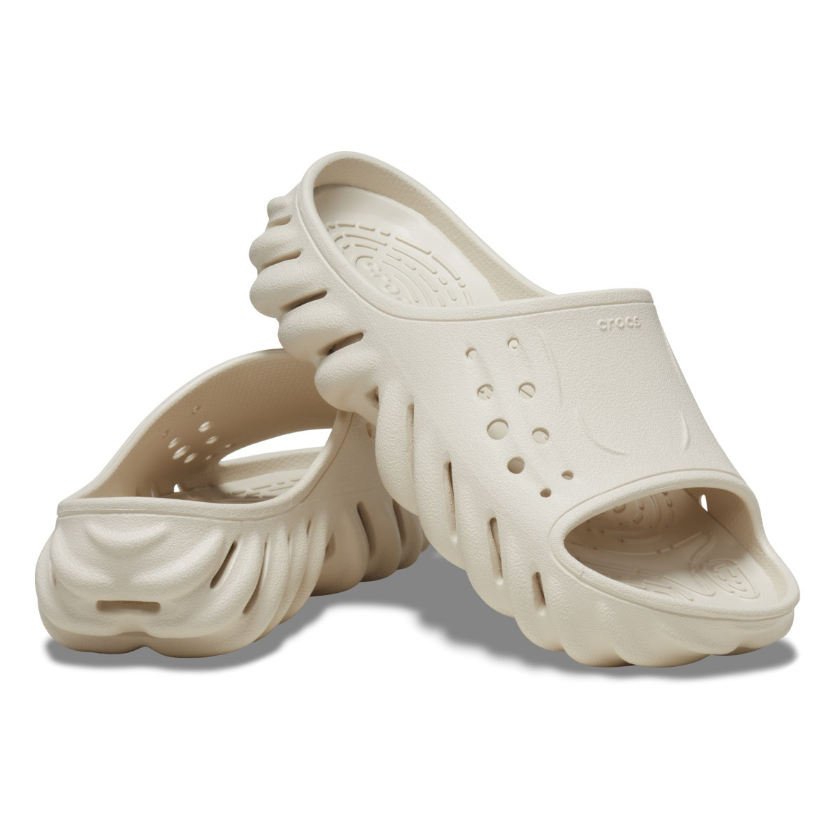 Papuci Crocs Echo Slide Bej - Stucco - 3 | YEO