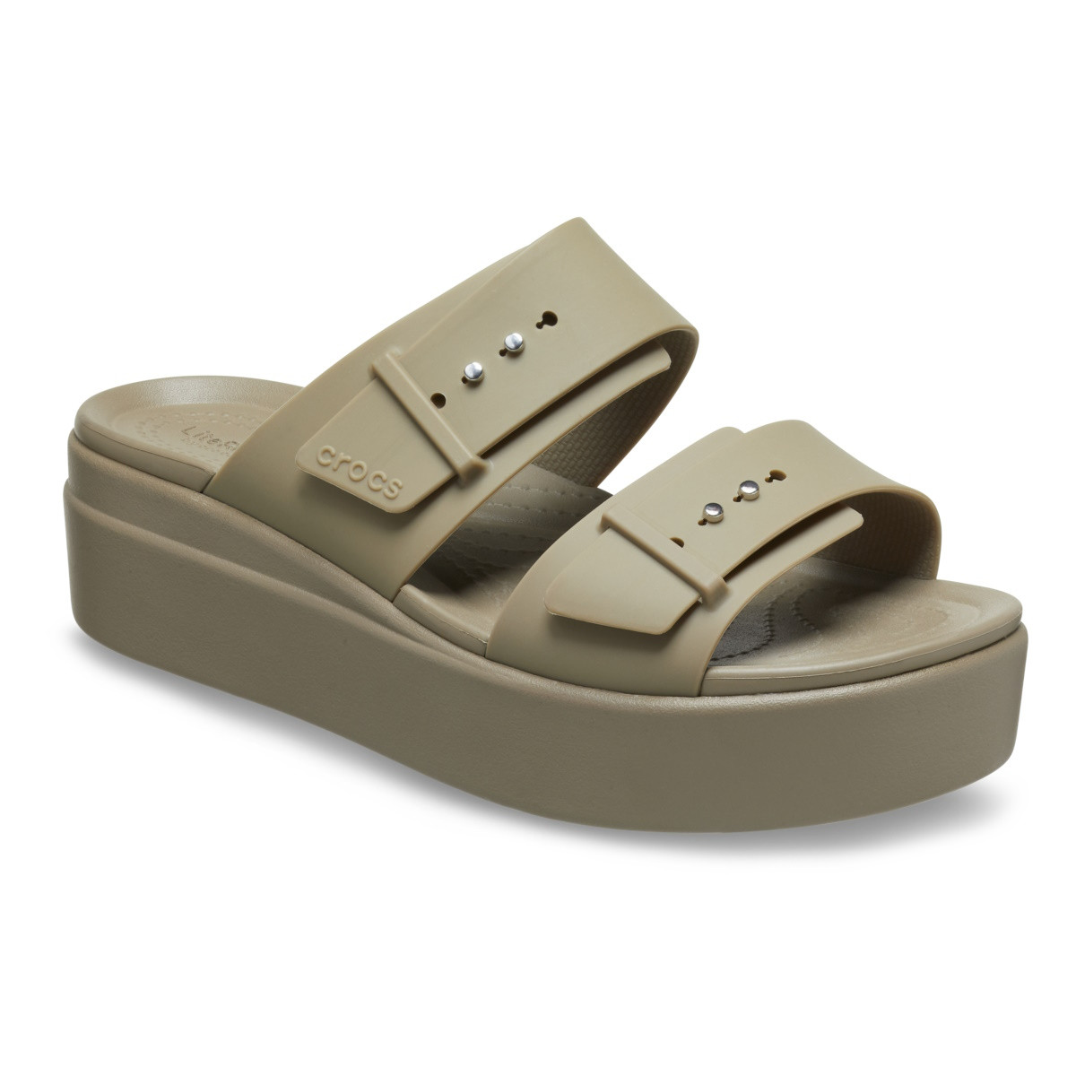 Sandale Crocs Women’s Brooklyn Low Wedge Sandal Maro - Khaki - 1 | YEO