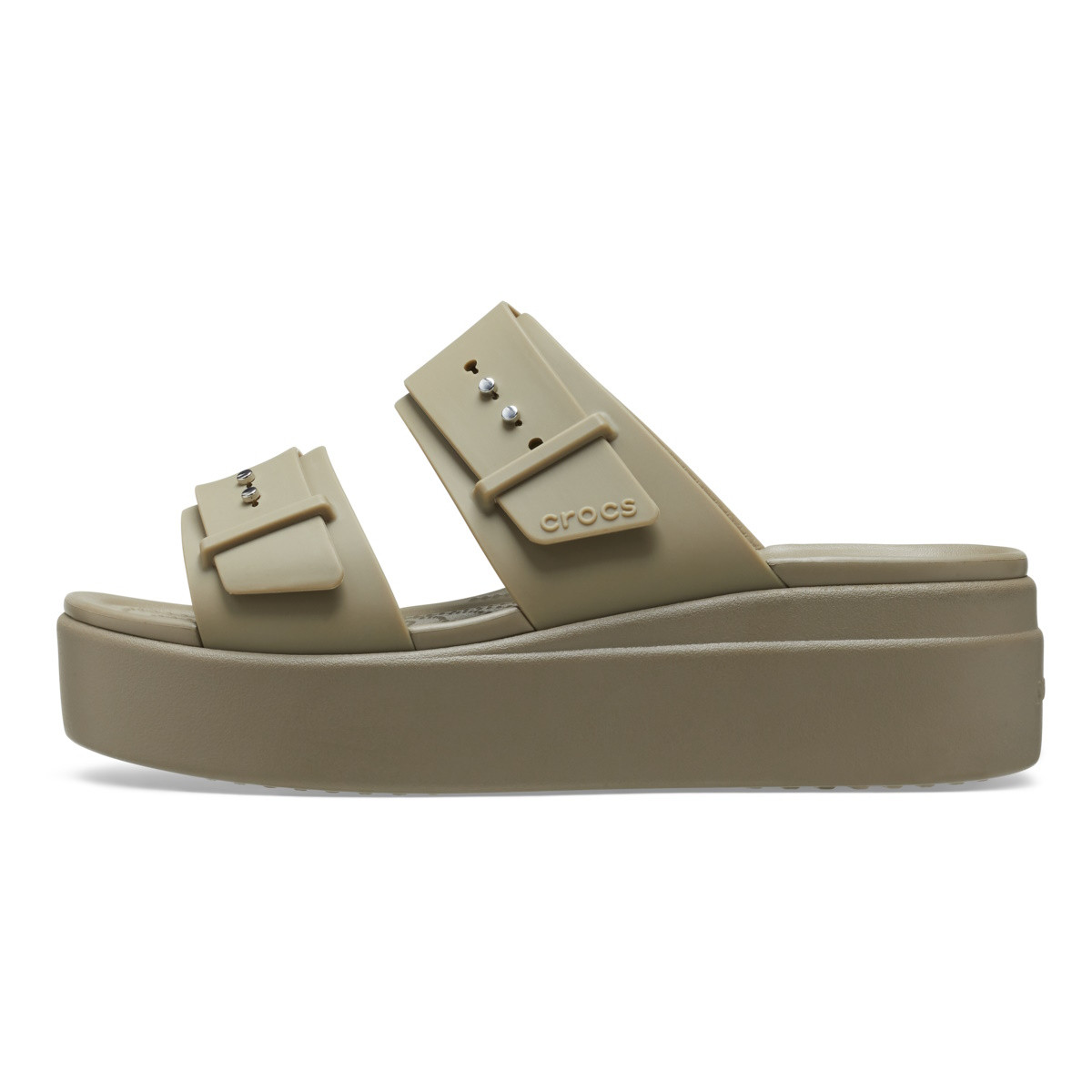 Sandale Crocs Women’s Brooklyn Low Wedge Sandal Maro - Khaki - 2 | YEO