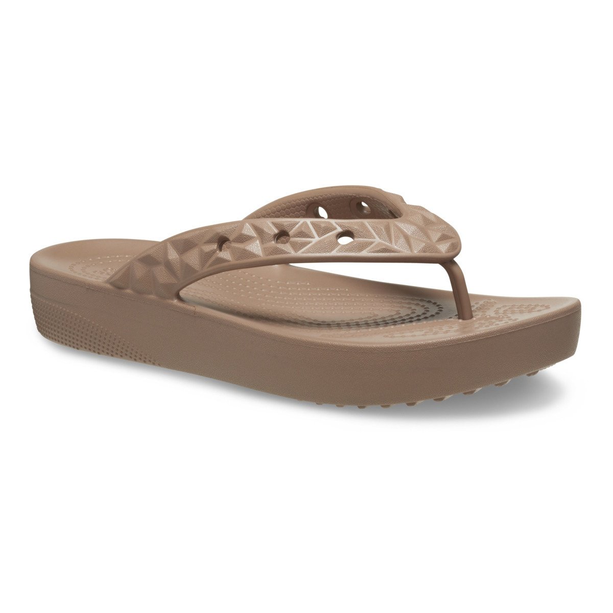 Șlapi Crocs Classic Platform Geometric Flip Maro - Latte - 2 | YEO