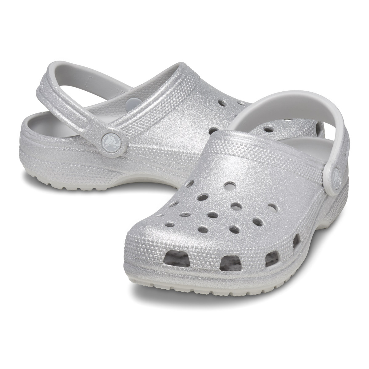 Saboți Crocs Classic Glitter Clog Gri - Silver Glitter - 3 | YEO