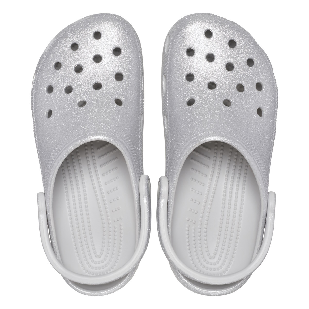 Saboți Crocs Classic Glitter Clog Gri - Silver Glitter - 4 | YEO