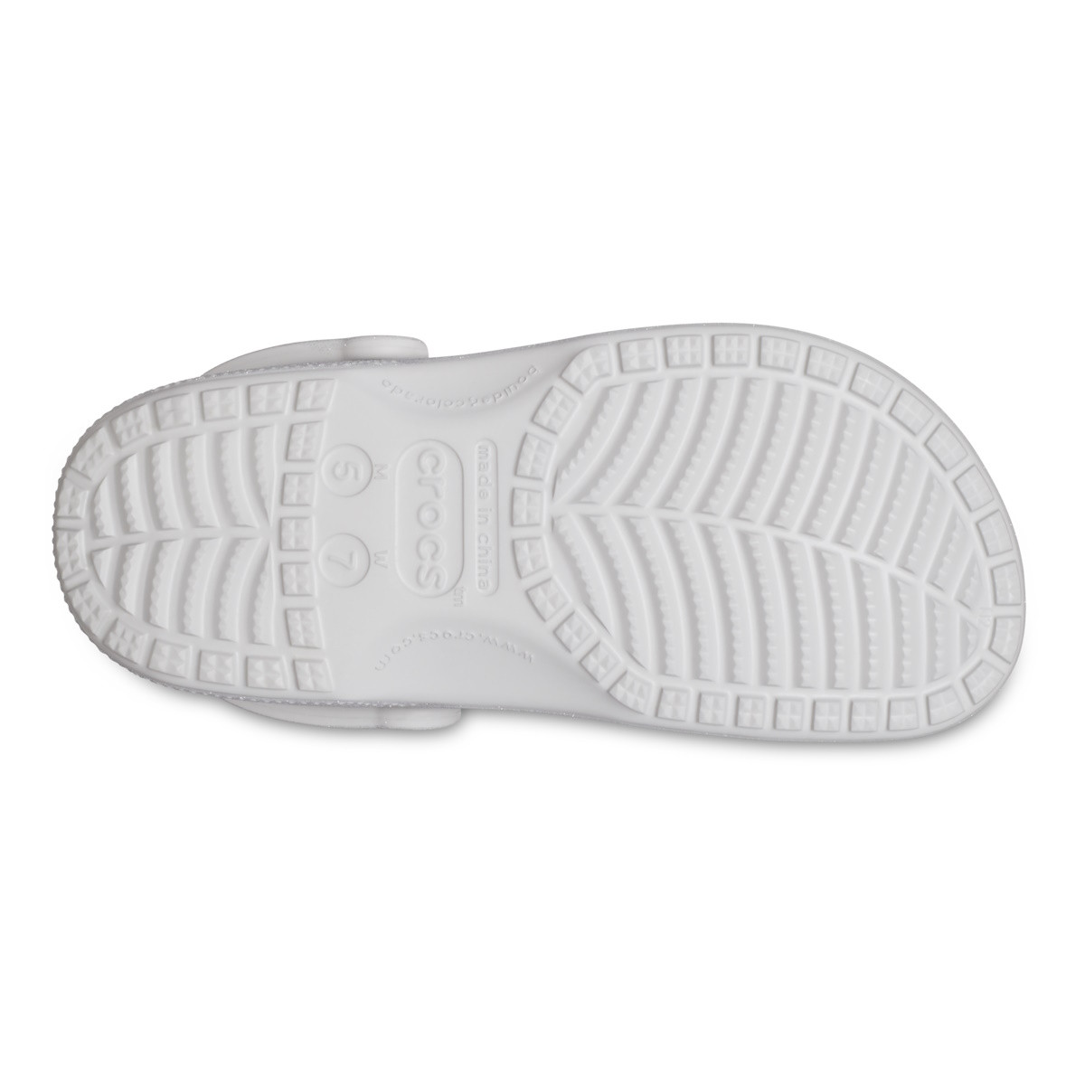 Saboți Crocs Classic Glitter Clog Gri - Silver Glitter
