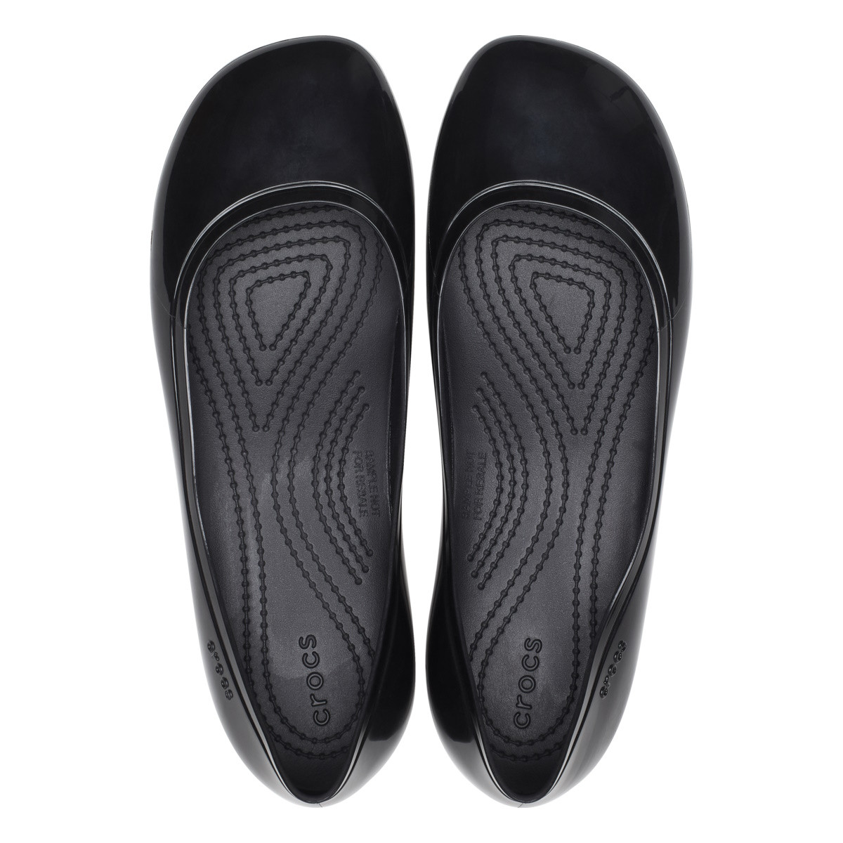Balerini Crocs Brooklyn High Shine Flat Negru - Black - 4 | YEO