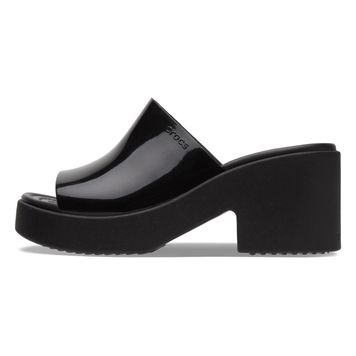 Sandale Crocs Brooklyn Slide High Shine Heel Negru - Black - 2 | YEO