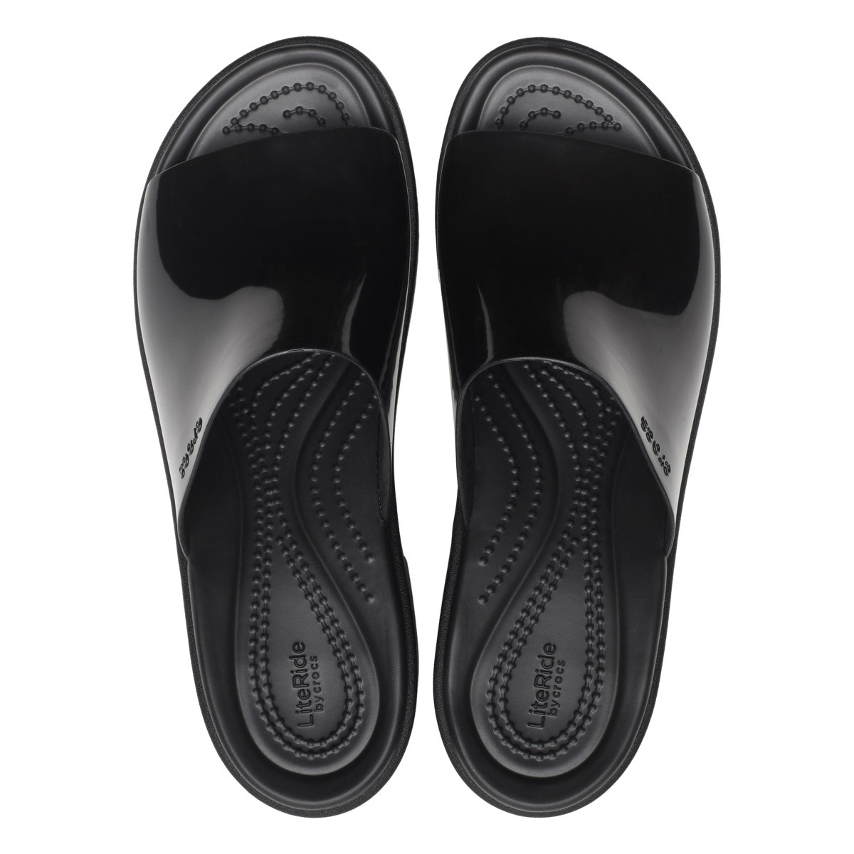 Sandale Crocs Brooklyn Slide High Shine Heel Negru - Black - 4 | YEO