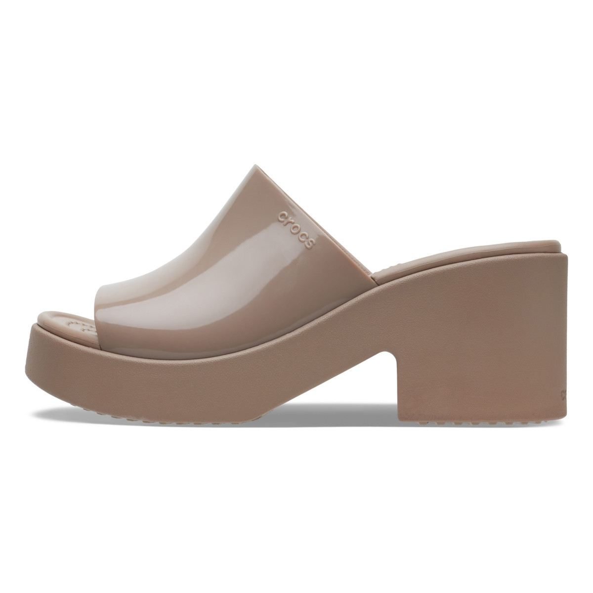 Sandale Crocs Brooklyn Slide High Shine Heel Maro - Latte - 2 | YEO