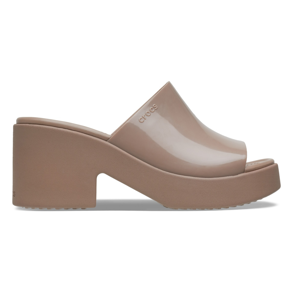 Sandale Crocs Brooklyn Slide High Shine Heel Maro - Latte - 1 | YEO