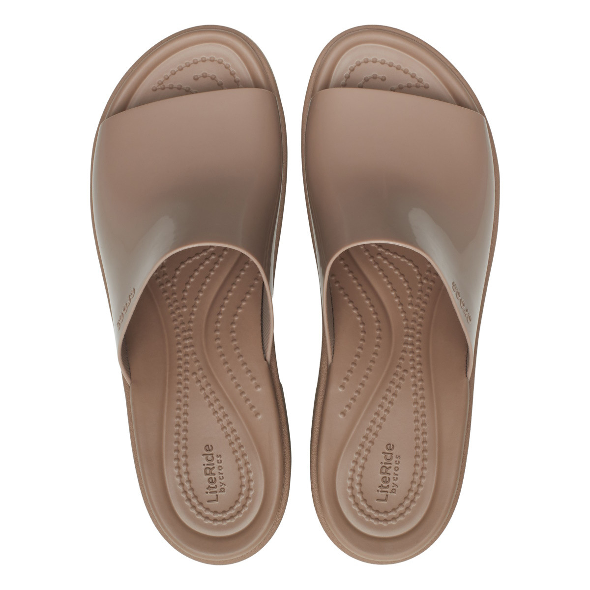 Sandale Crocs Brooklyn Slide High Shine Heel Maro - Latte - 4 | YEO