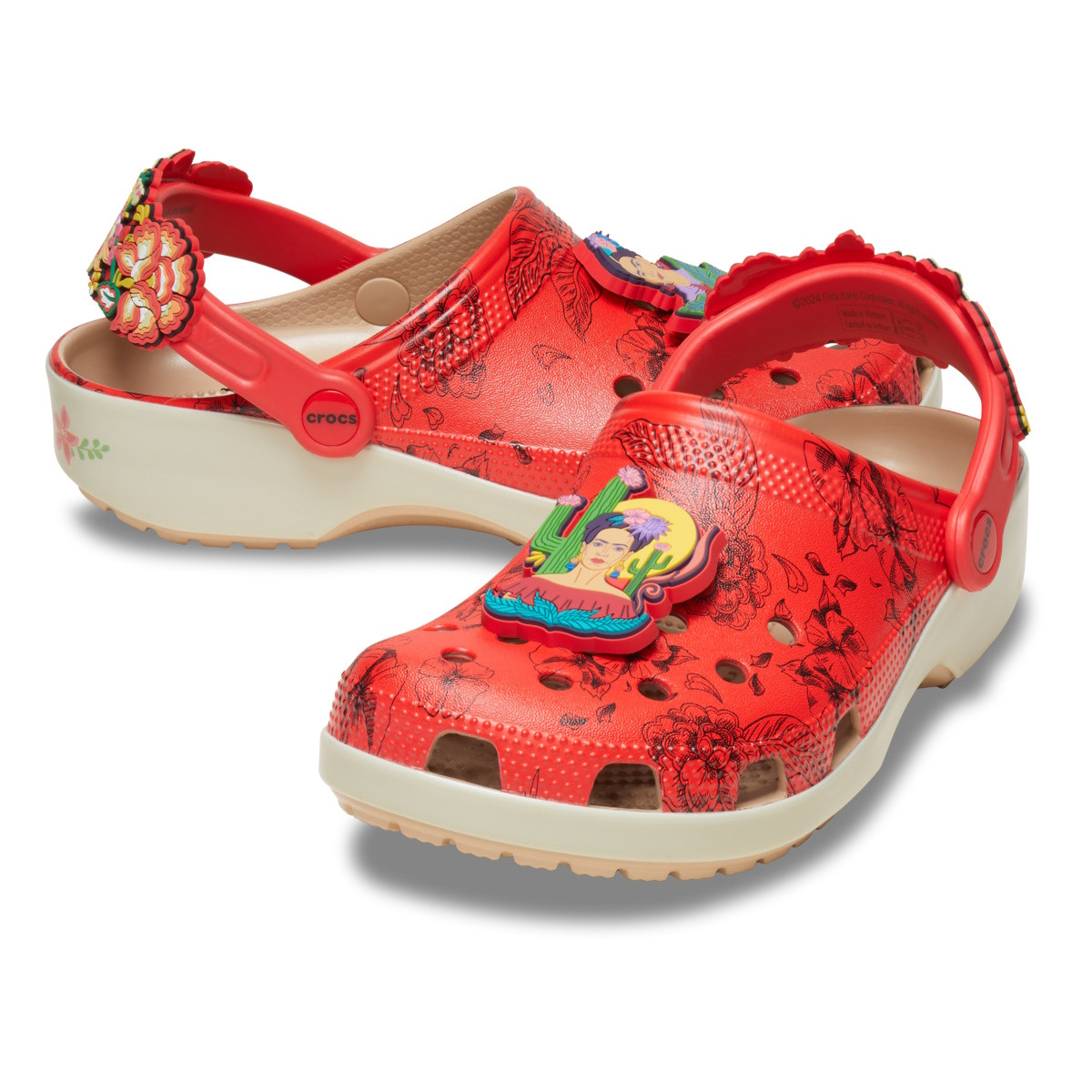 Saboti Crocs Classic Frida Kahlo Clog Bej - Bone - 3 | YEO