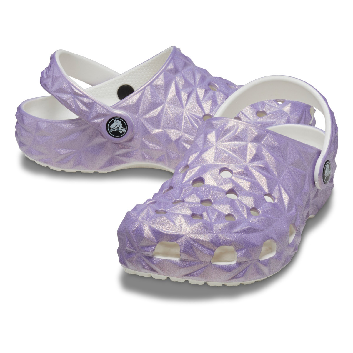 Saboti Crocs Classic Iridescent Geometric Clog Kids Alb - White - 3 | YEO