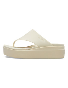 Slapi Crocs Brooklyn Flip Bej - Bone 2