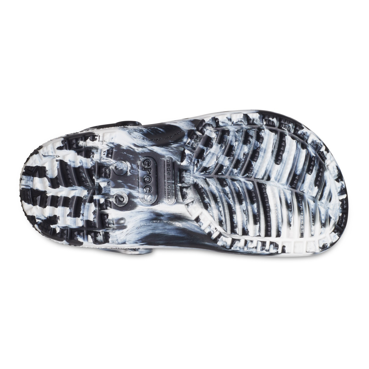 Saboti Crocs Classic Marbled Clog Kids Negru - Black/White
