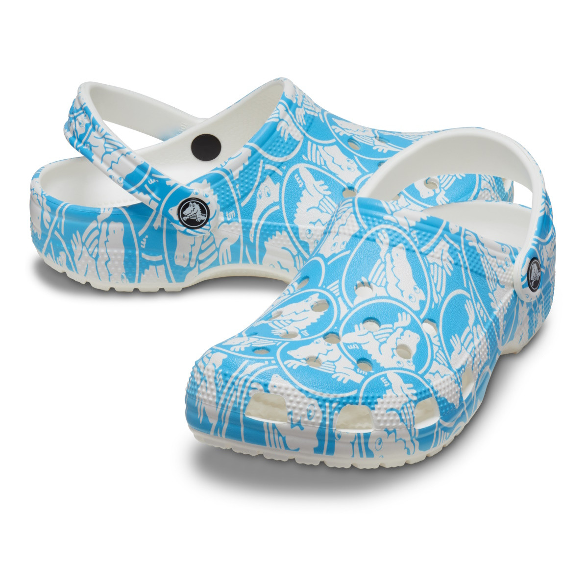 Saboti Crocs Classic Duke Print Clog Albastru - Venetian Blue - 3 | YEO