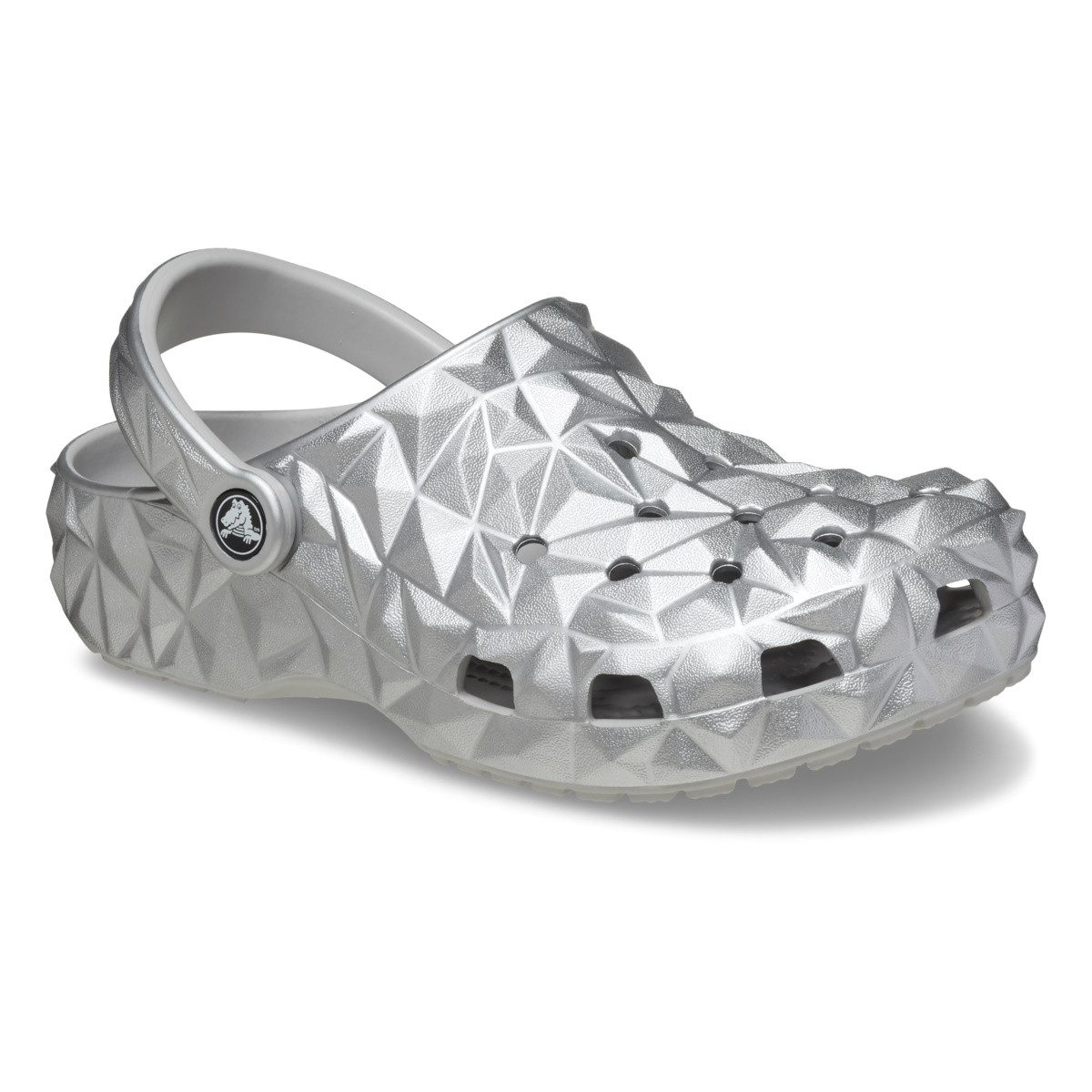 Saboti Crocs Classic Metallic Geometric Clog Argintiu - Silver - 2 | YEO