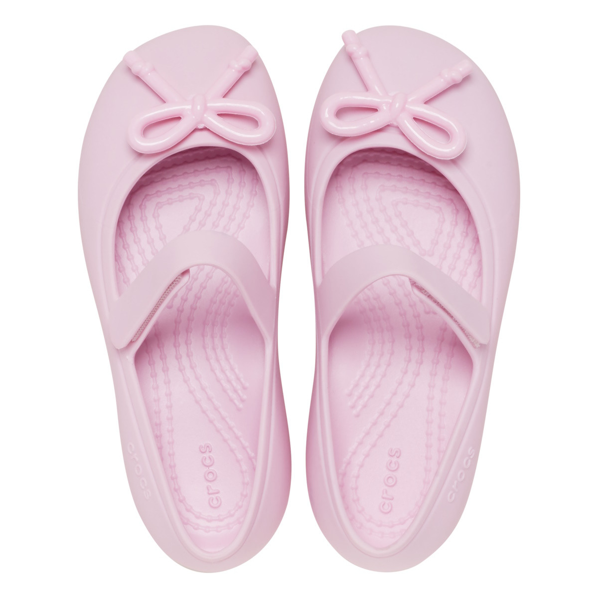 Balerini Crocs Toddler Brooklyn Bow Mary Jane Flat Roz - Ballerina Pink - 4 | YEO