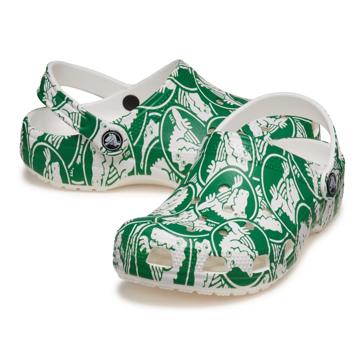 Saboti Crocs Classic Toddler Duke Print Clog Verde - Ivy Green - 3 | YEO