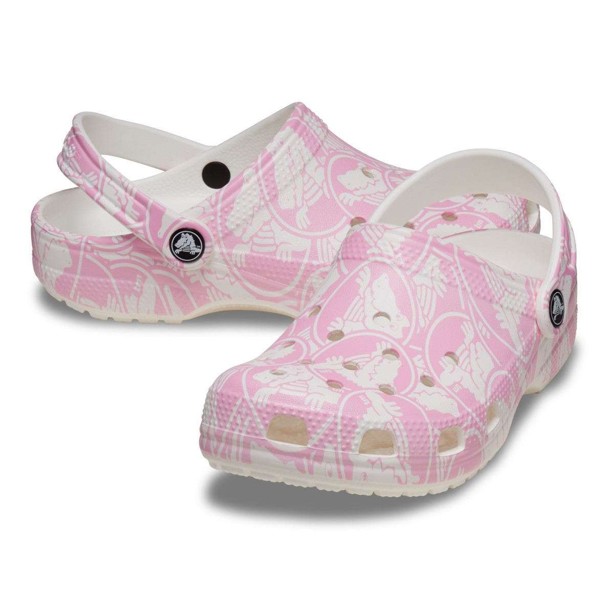 Saboti Crocs Classic Toddler Duke Print Clog Roz - Pink Tweed - 3 | YEO
