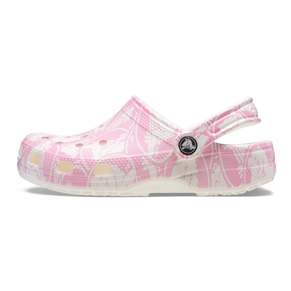 Saboti Crocs Classic Toddler Duke Print Clog Roz - Pink Tweed - 2 | YEO