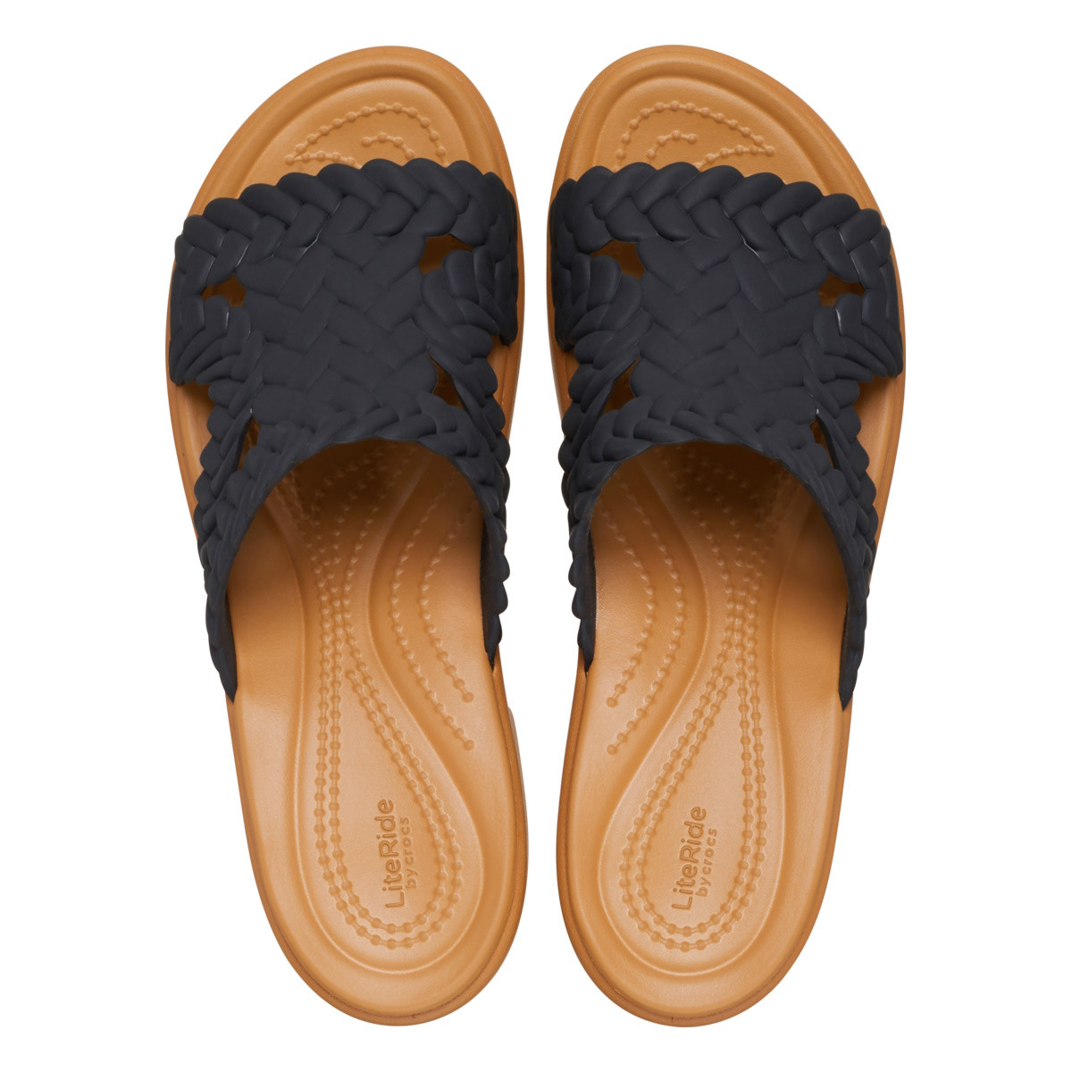 Papuci Crocs Brooklyn Woven Slide Heel Negru - Black - 4 | YEO