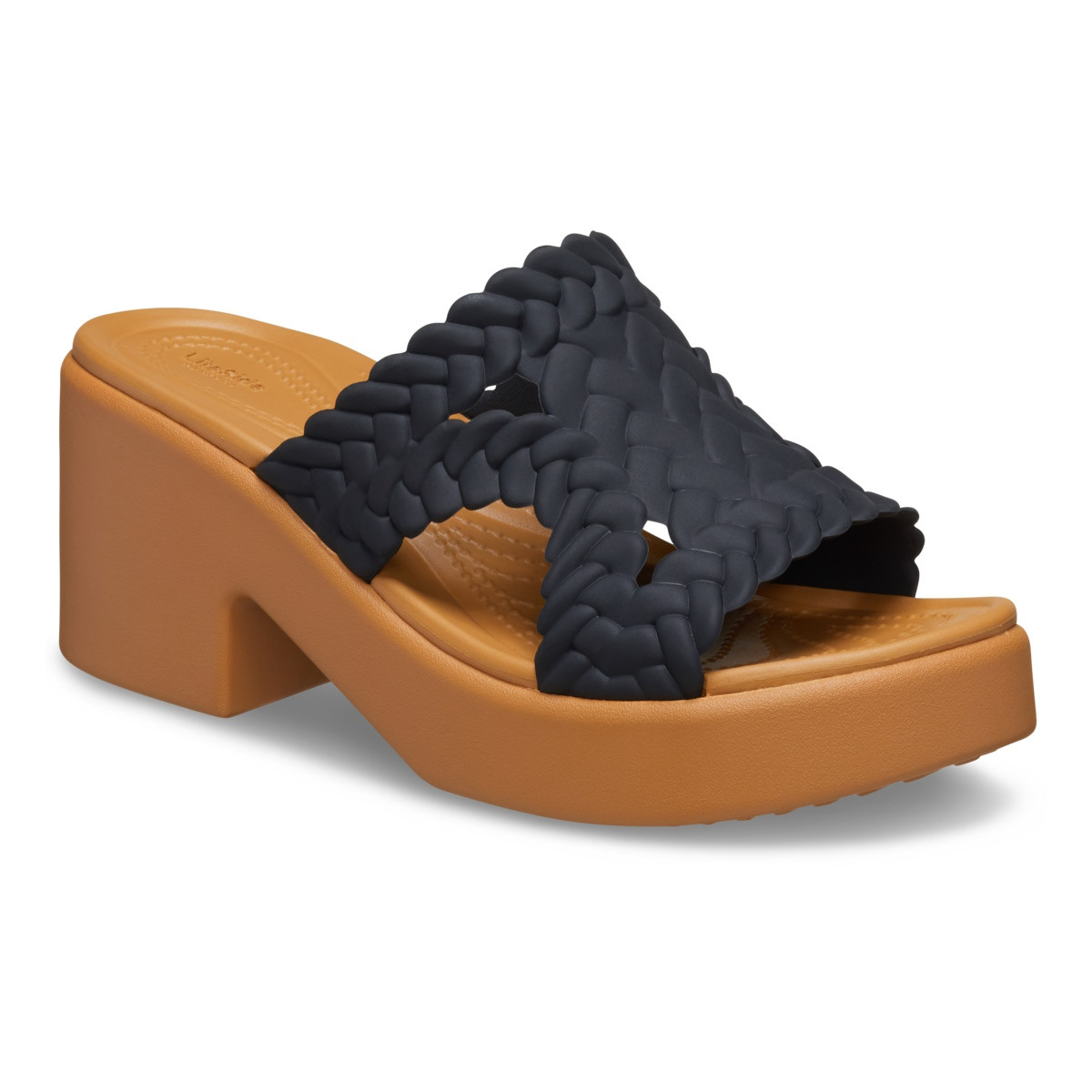 Papuci Crocs Brooklyn Woven Slide Heel Negru - Black - 2 | YEO