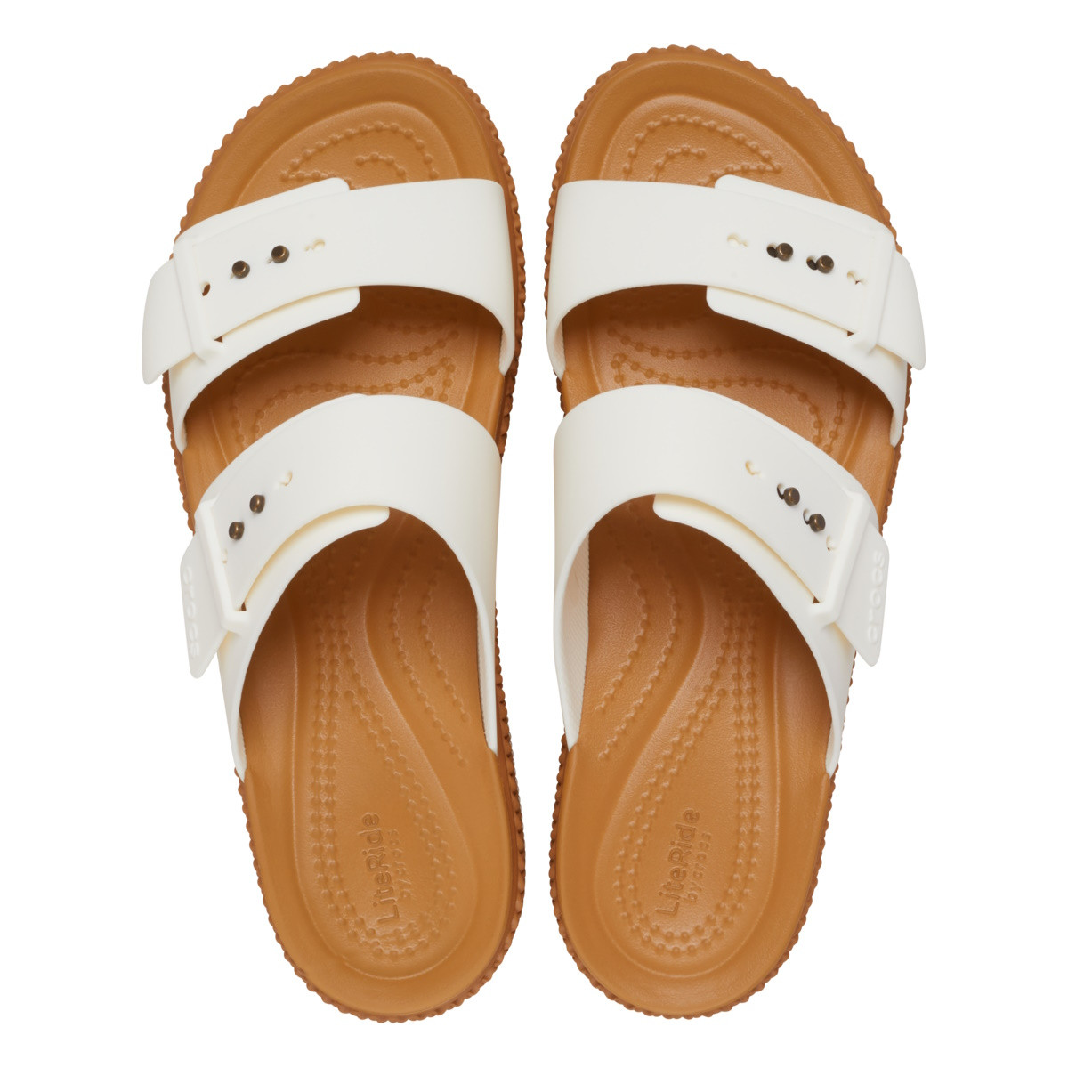 Papuci Crocs Brooklyn Woven Buckle Alb - Chalk - 4 | YEO