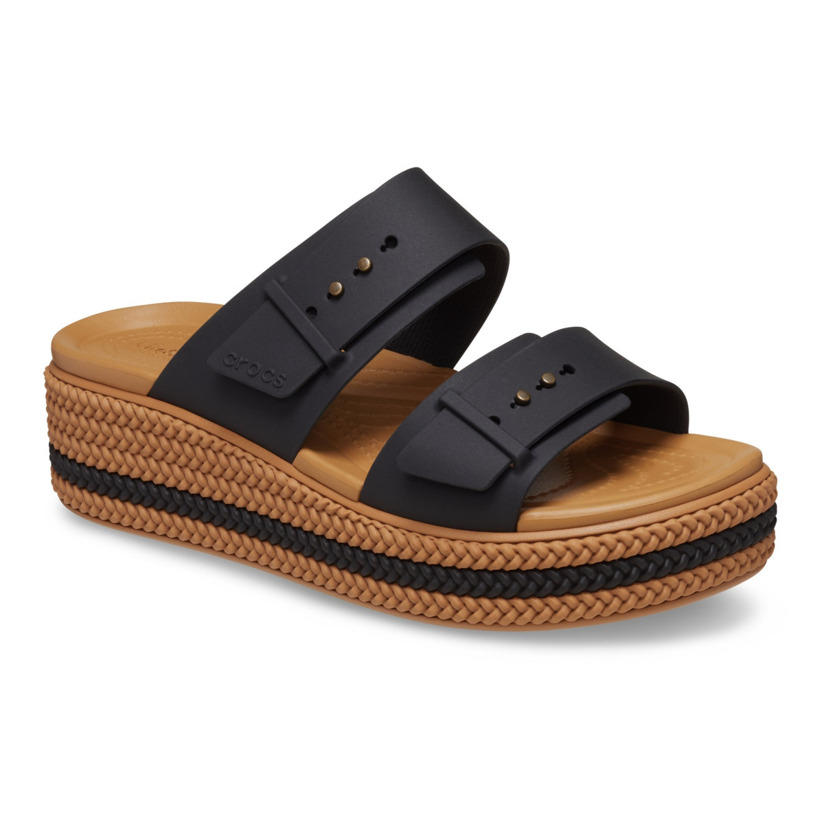 Papuci Crocs Brooklyn Woven Buckle Negru - Black - 1 | YEO
