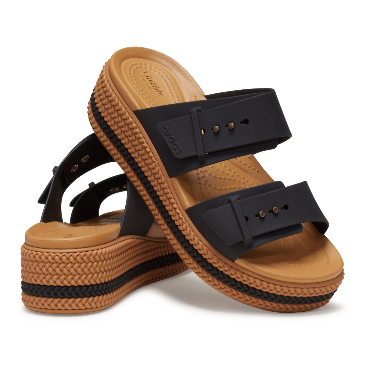 Papuci Crocs Brooklyn Woven Buckle Negru - Black - 3 | YEO