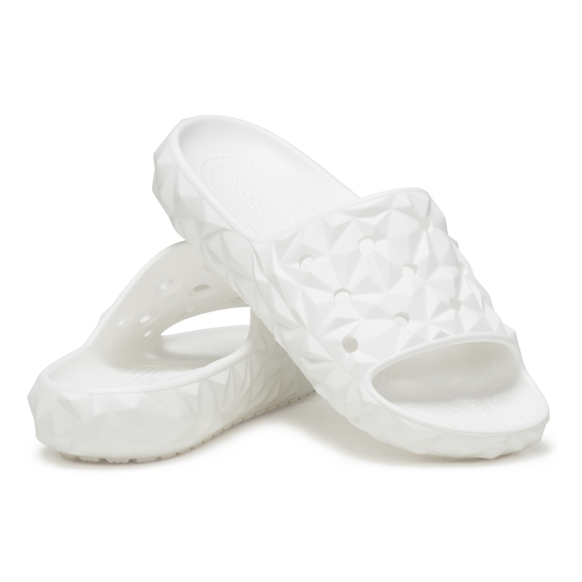 Papuci Crocs Classic Geometric Slide v2 Alb - White - 3 | YEO