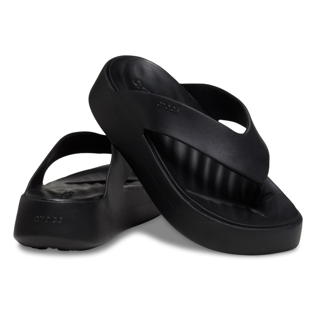 Slapi Crocs Getaway Platform Flip Negru - Black - 4 | YEO