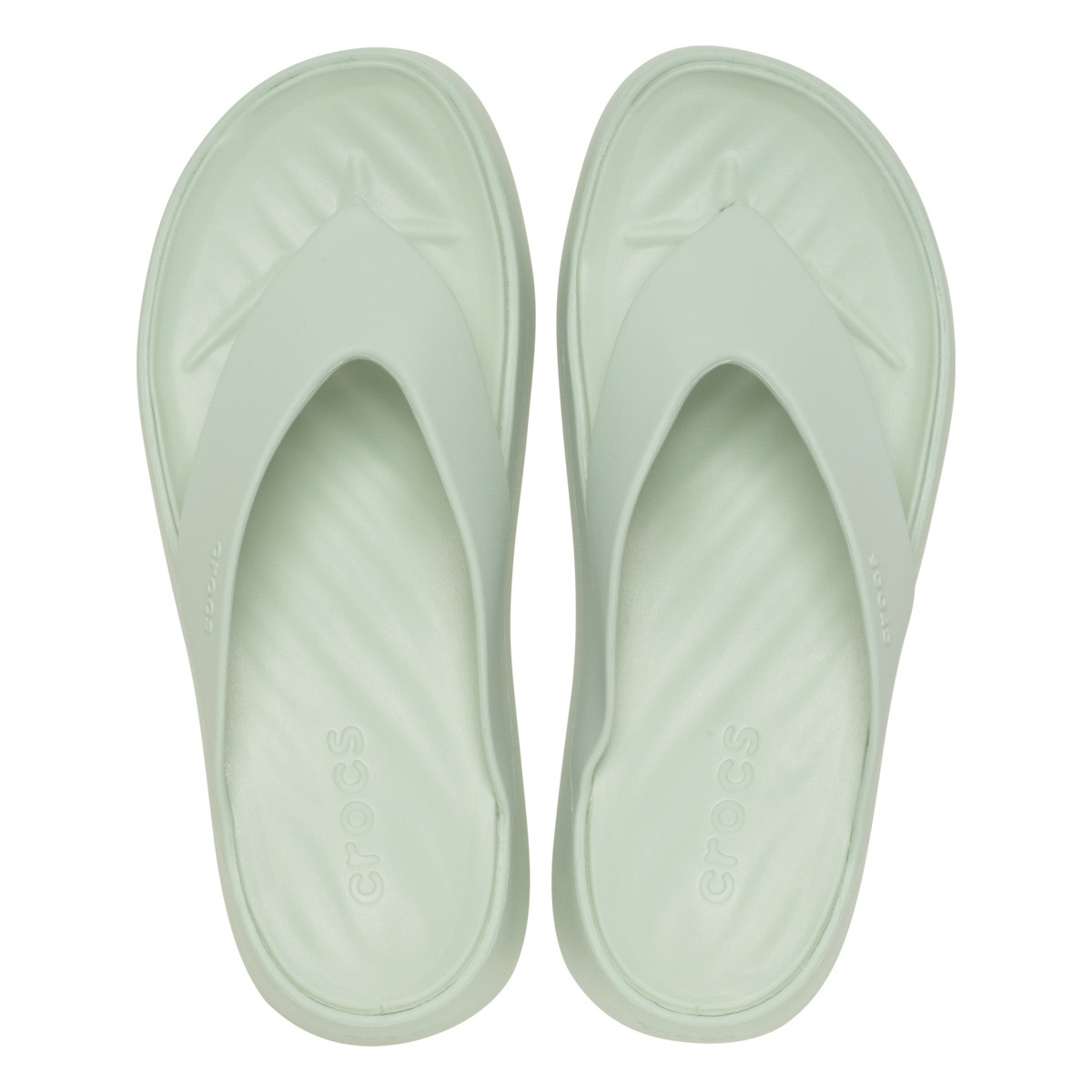 Slapi Crocs Getaway Platform Flip Verde - Plaster - 4 | YEO