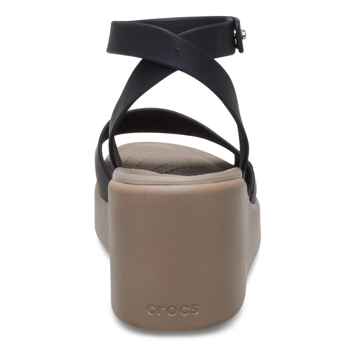 Sandale Crocs Brooklyn Ankle Strap Wedge Negru - Black/Mushroom - 5 | YEO