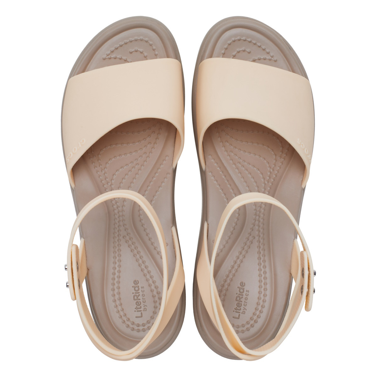 Sandale Crocs Brooklyn Ankle Strap Wedge Bej - Shitake - 3 | YEO