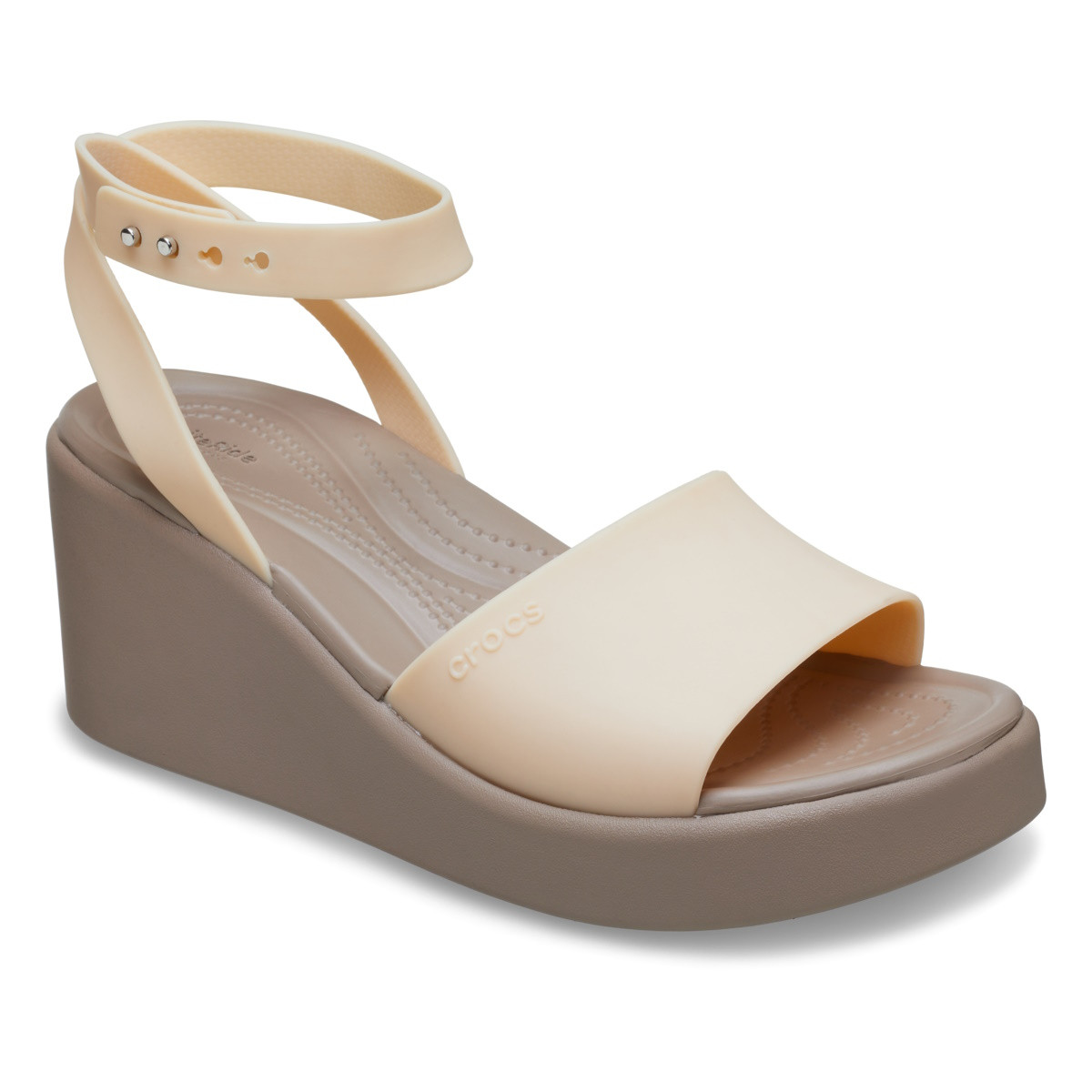 Sandale Crocs Brooklyn Ankle Strap Wedge Bej - Shitake - 1 | YEO