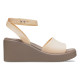 Sandale Crocs Brooklyn Ankle Strap Wedge Culoare Bej - Shitake