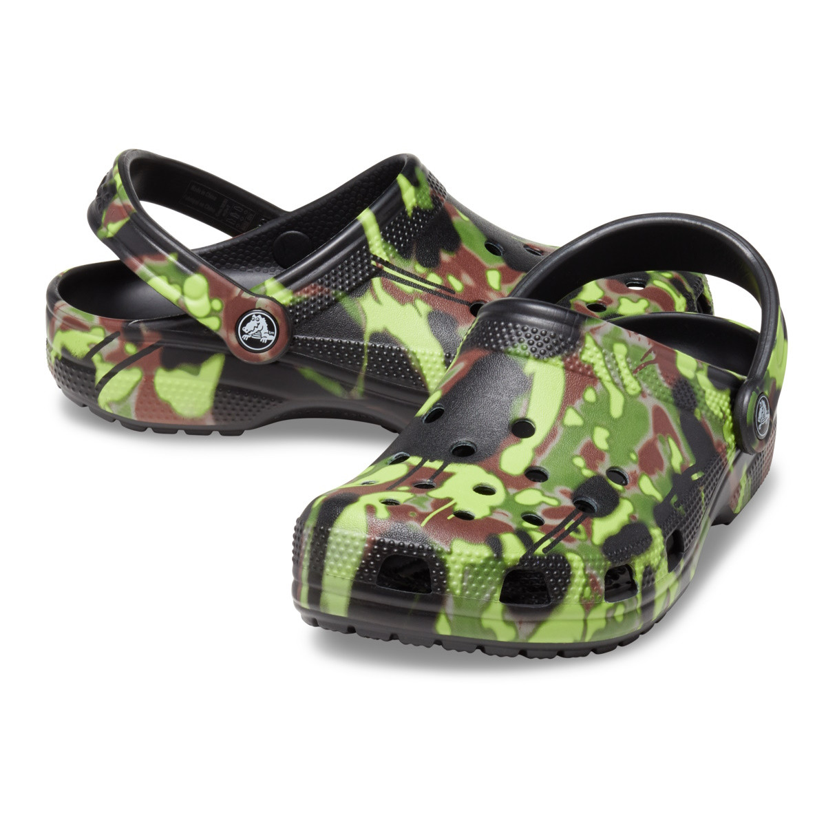 Saboti Crocs Classic Spray Camo Clog Negru - Black - 3 | YEO