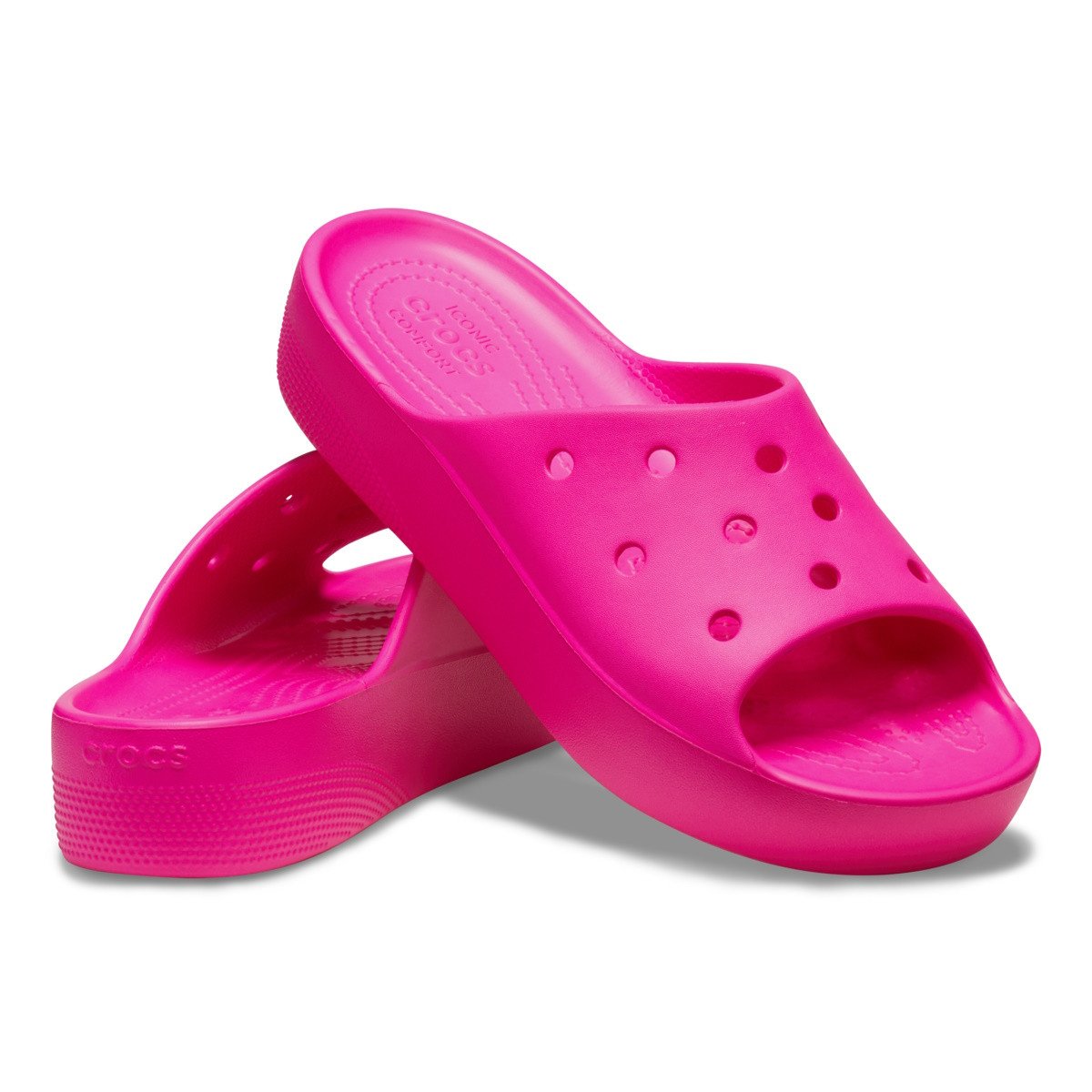 Papuci Crocs Classic Platform Slide Roz - Pink Crush - 4 | YEO